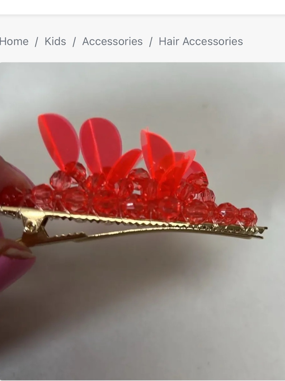 Crewcuts orange beaded hair clip